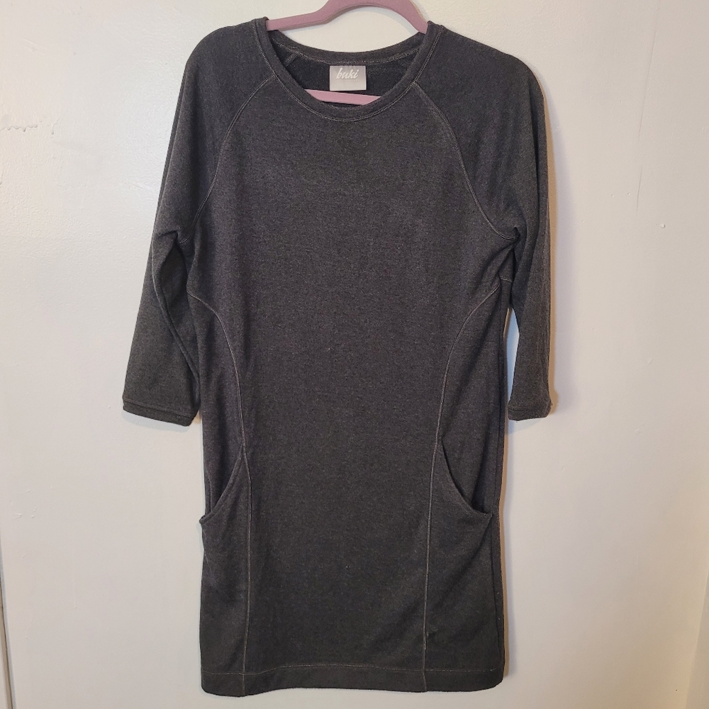 Buki Collection Seattle Gray Sweater Dress With Pockets Size Small